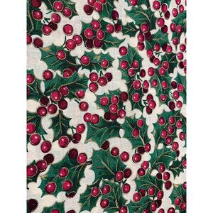 Cranston Print Works Co. VIP Christmas Holly Berries Fabric 19 inches x 44" Cott